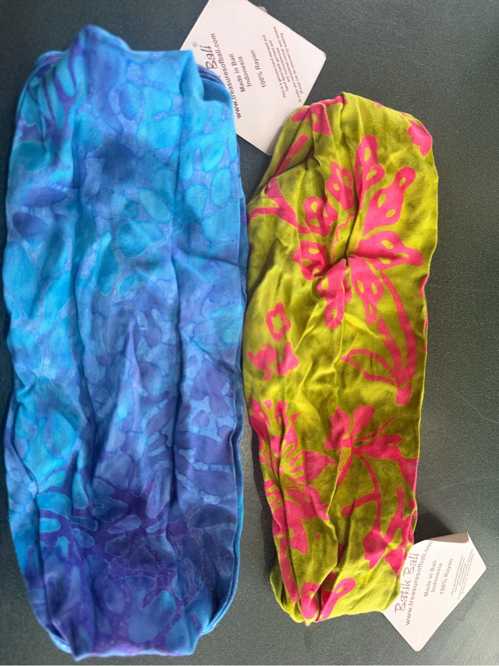 Batik Bali Bright Floral Headbands - Hand Stamped & Hand Dyed - Picture 8 of 8